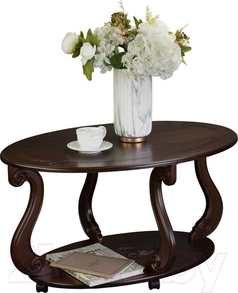 Изображение товара Журнальный столик Мебелик Овация М на колесах (темно-коричневый)