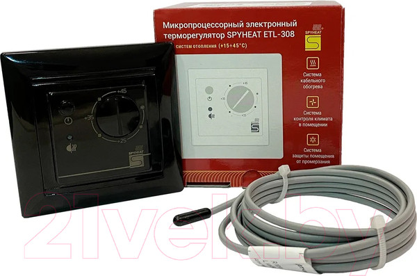 Изображение товара Терморегулятор для теплого пола Spyheat ETL-308В (черный)