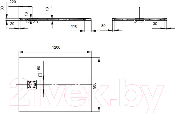 Изображение товара Душевой поддон Salini Capri Oasi 120322M