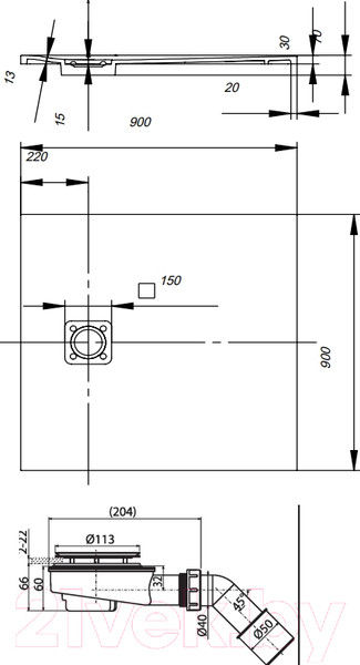 Изображение товара Душевой поддон Salini Capri Oasi 120321M