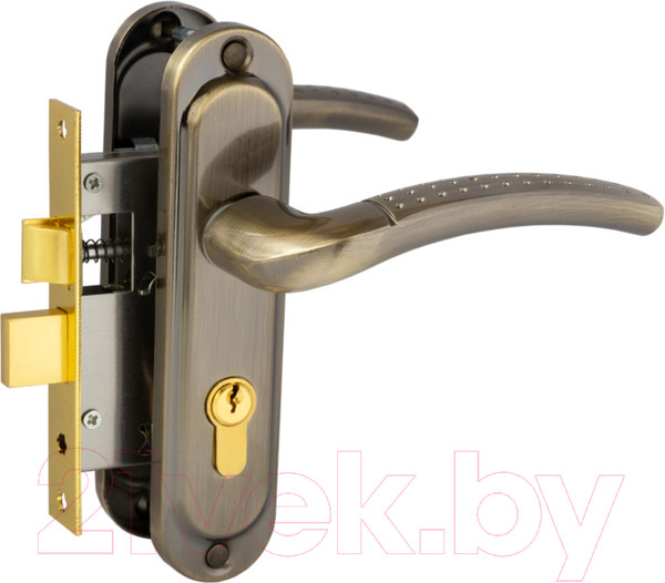 Изображение товара Замок врезной Vettore 1126 AB m60 с ручкой и цилиндром (бронза)