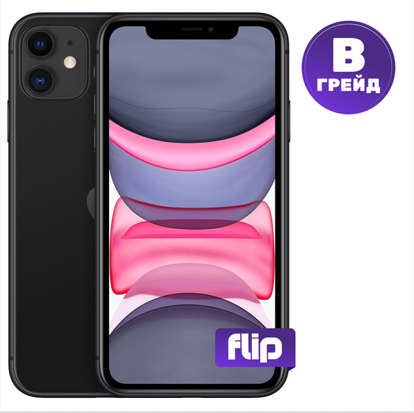 Изображение товара Смартфон восстановленный Apple iPhone 11 128GB Flip грейд B (черный)