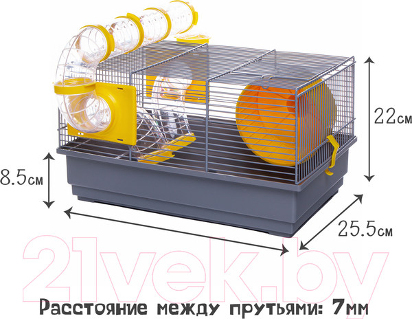 Изображение товара Клетка для грызунов Voltrega 001115G/yellow (с туннелем)