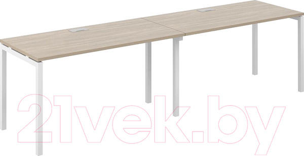 Изображение товара Комплект письменных столов Norden s-b-s 240x70x75 / SG.222.OD.44.WH (дуб темный/белый)