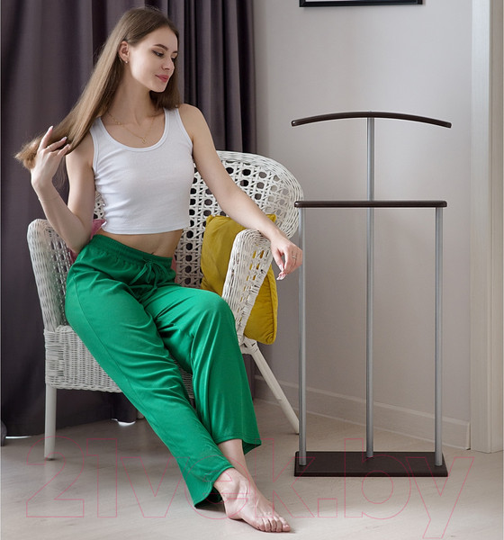 Изображение товара Стойка для одежды Мебелик Костюмная Дэви 1 (металлик/венге)