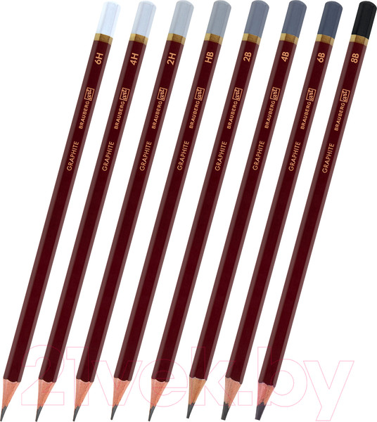 Изображение товара Набор простых карандашей Brauberg Art Premiere / 181892 (8шт)