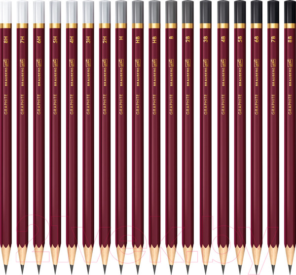 Изображение товара Набор простых карандашей Brauberg Art Premiere / 181893 (18шт)