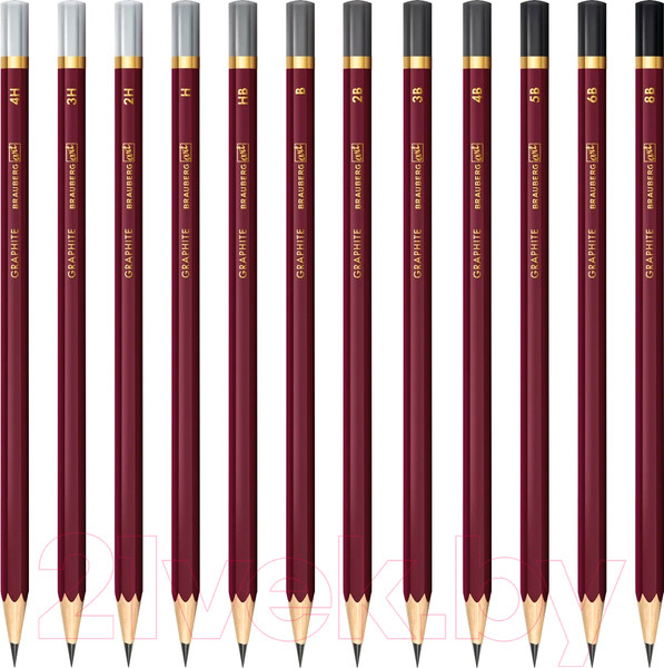 Изображение товара Набор простых карандашей Brauberg Art Premiere / 181895 (12шт)