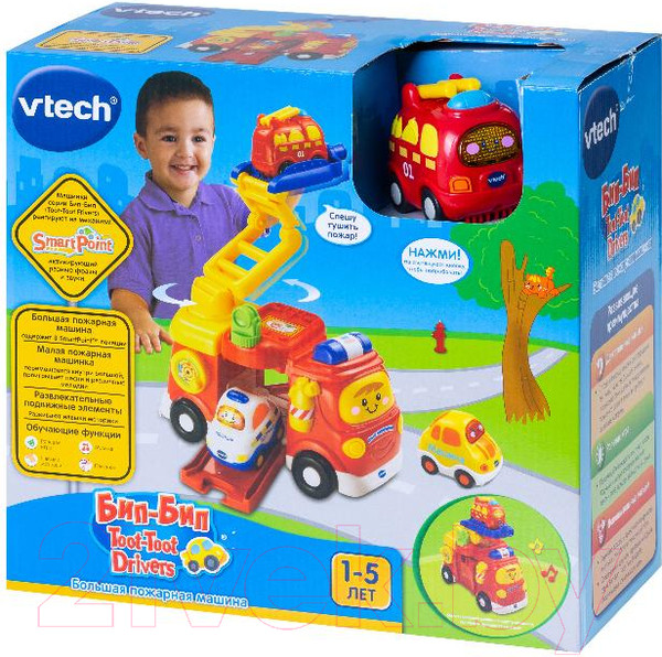Изображение товара Набор игрушечных автомобилей Vtech Большая пожарная машина / 80-151326