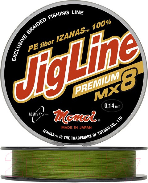 Изображение товара Леска плетеная Momoi JigLine Premium WX8 0.19мм / 402575 (100м)
