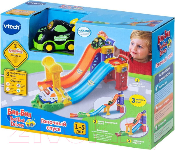 Изображение товара Автотрек гоночный Vtech Гоночный спуск 2 в 1 / 80-164726