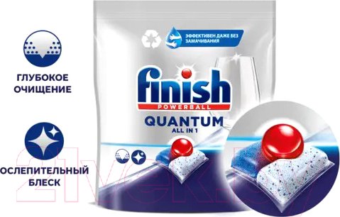 Изображение товара Капсулы для посудомоечных машин Finish Quantum All in 1 (60шт)
