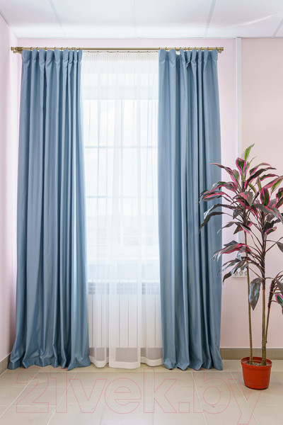 Изображение товара Комплект штор Decoretto Нубук холодный голубой НХГ-K30 (450x270, голубой)
