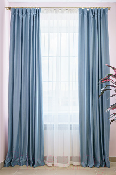 Изображение товара Комплект штор Decoretto Нубук холодный голубой НХГ-K30 (450x270, голубой)