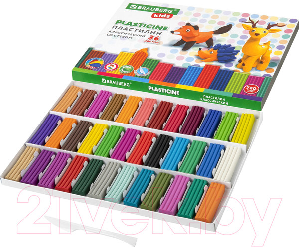 Изображение товара Пластилин Brauberg Kids Классический / 106438 (36цв)