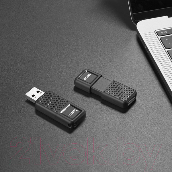 Изображение товара USB flash накопитель Hoco UD6 Wisdom USB2.0 128Gb (черный)