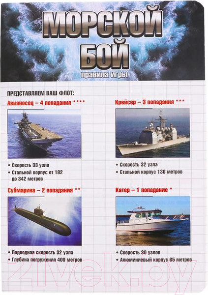 Изображение товара Настольная игра Лас Играс Морской бой Битва за океан SL-05573 / 6885498