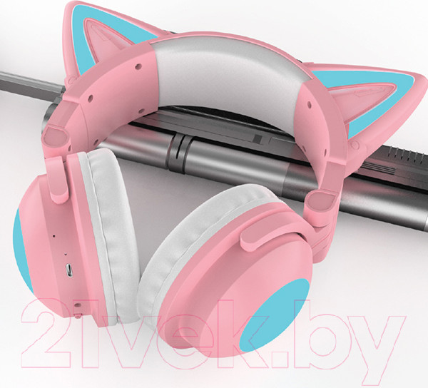 Изображение товара Беспроводные наушники Qumo Party Cat Min BT 0051 (розовый/голубой)