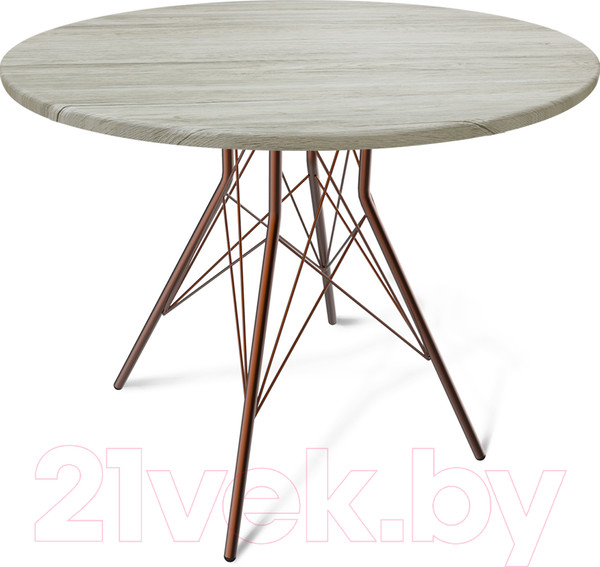 Изображение товара Обеденный стол Sheffilton SHT-TU2-1/90 МДФ (медный металлик/дуб верона белый)