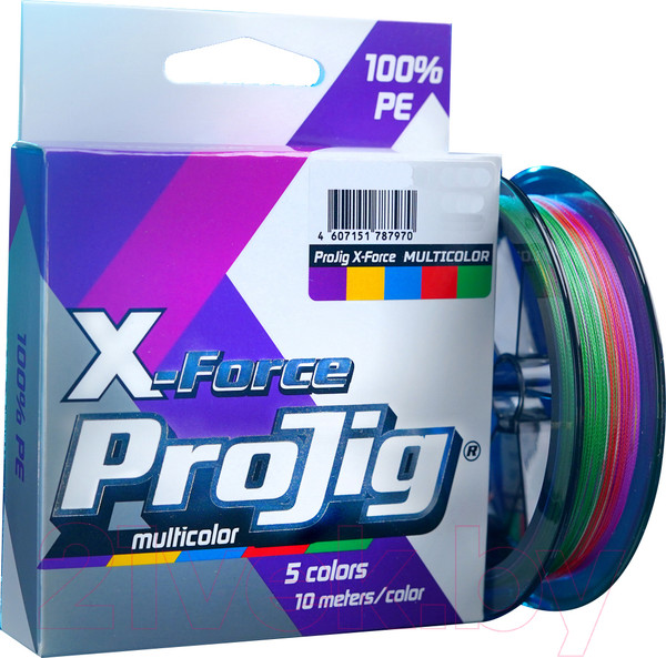 Изображение товара Леска плетеная Петроканат ProJig X-Force Multicolor 0.18мм 13.0кг (100м)