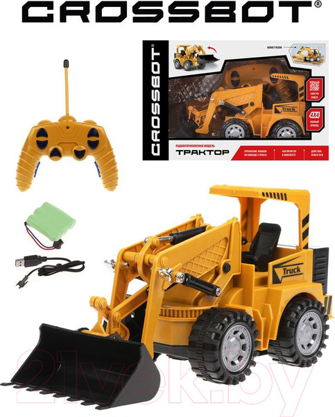 Изображение товара Радиоуправляемая игрушка Crossbot Трактор-погрузчик / 870741