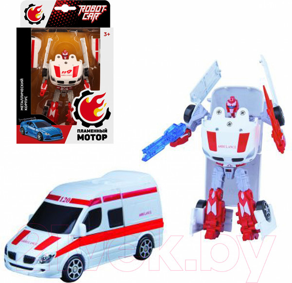 Изображение товара Робот-трансформер Пламенный мотор Робот-Машина Скорая помощь / 870733