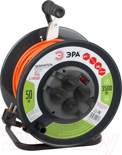 Изображение товара Удлинитель на катушке ЭРА RMx-4es-3x1.5-50m-IP44 / Б0046852