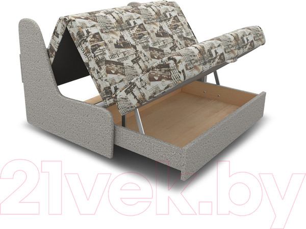 Изображение товара Диван Mebel-Ars Аккордеон №2 Газета 120 (коричневый)