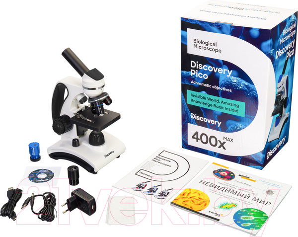 Изображение товара Микроскоп цифровой Levenhuk Discovery Pico Polar с книгой / D77980