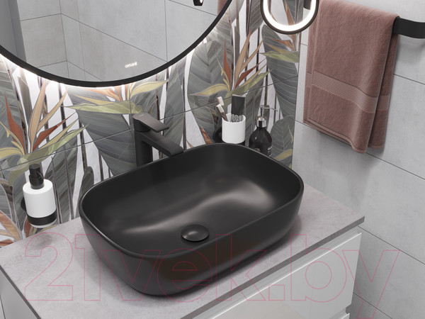 Изображение товара Зеркало Cersanit Eclipse Smart 80x80 / 64147 (с подсветкой, черная рамка)