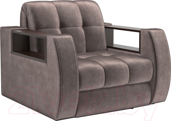 Изображение товара Кресло-кровать Mebel-Ars Аккордеон Барон №3 (бархат серо-шоколадный Star Velvet 60 Coffee)
