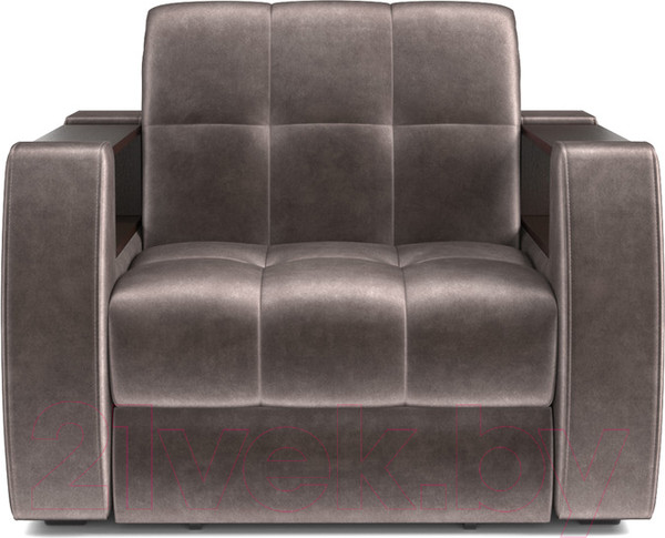 Изображение товара Кресло-кровать Mebel-Ars Аккордеон Барон №3 (бархат серо-шоколадный Star Velvet 60 Coffee)