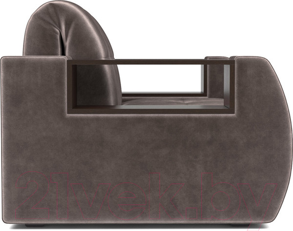 Изображение товара Кресло-кровать Mebel-Ars Аккордеон Барон №3 (бархат серо-шоколадный Star Velvet 60 Coffee)
