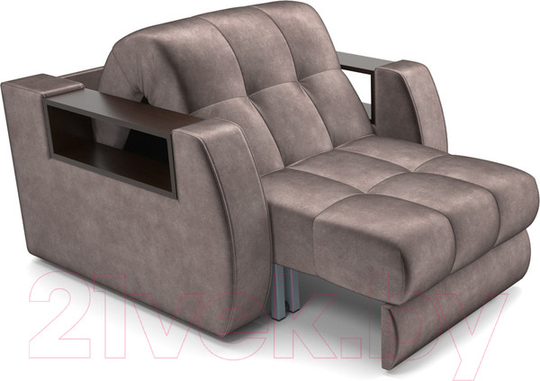 Изображение товара Кресло-кровать Mebel-Ars Аккордеон Барон №3 (бархат серо-шоколадный Star Velvet 60 Coffee)