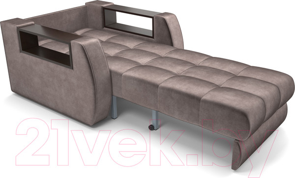 Изображение товара Кресло-кровать Mebel-Ars Аккордеон Барон №3 (бархат серо-шоколадный Star Velvet 60 Coffee)