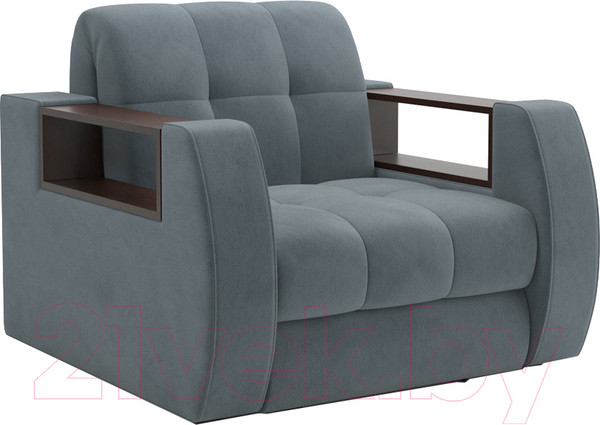 Изображение товара Кресло-кровать Mebel-Ars Аккордеон Барон №3 (велюр серо-синий HB-178 26)