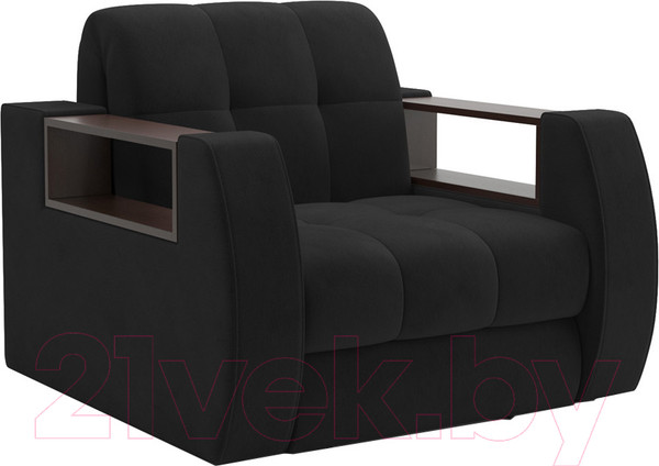 Изображение товара Кресло-кровать Mebel-Ars Аккордеон Барон №3 (велюр черный HB-178 17)