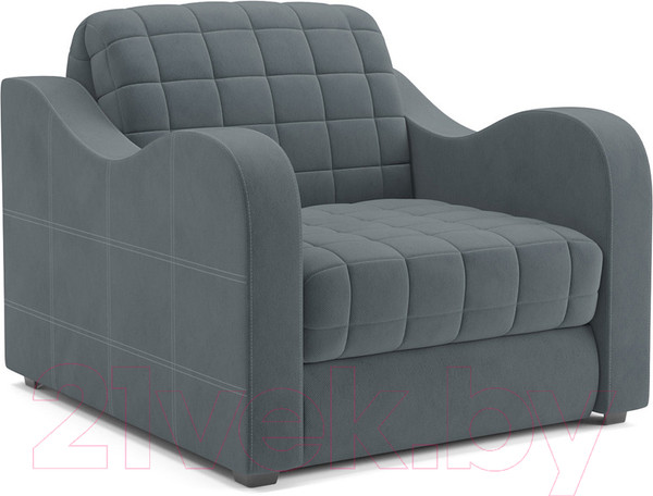 Изображение товара Кресло-кровать Mebel-Ars Аккордеон Барон №4 (велюр серо-синий HB-178 26)