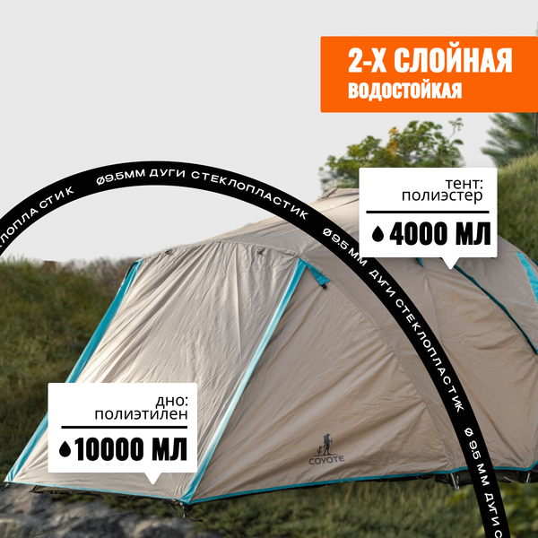 Изображение товара Палатка Coyote Montana-3 / CL-B01-S-3P-Sand
