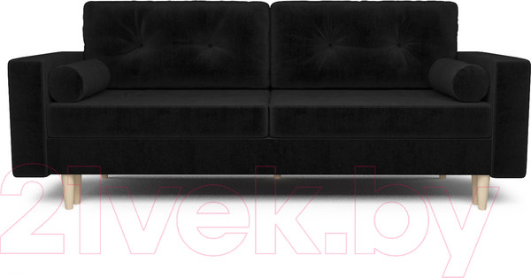Изображение товара Диван Mebel-Ars Евро Белфаст (велюр черный НВ-178 17)