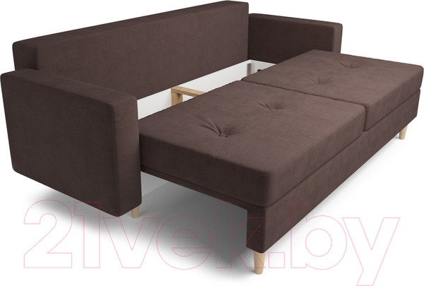 Изображение товара Диван Mebel-Ars Евро Белфаст (велюр молочный шоколад НВ-178 13)