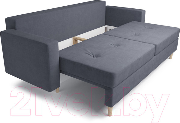 Изображение товара Диван Mebel-Ars Евро Белфаст (велюр серо-синий НВ-178 26)