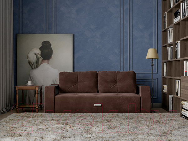 Изображение товара Диван Mebel-Ars Еврокнижка Мальтида (велюр молочный шоколад НВ-178/13)