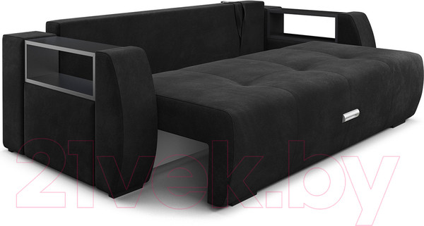 Изображение товара Диван Mebel-Ars Еврокнижка Мальтида (велюр черный НВ-178/17)