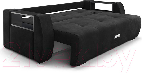 Изображение товара Диван Mebel-Ars Еврокнижка Мальтида (велюр черный НВ-178/17)