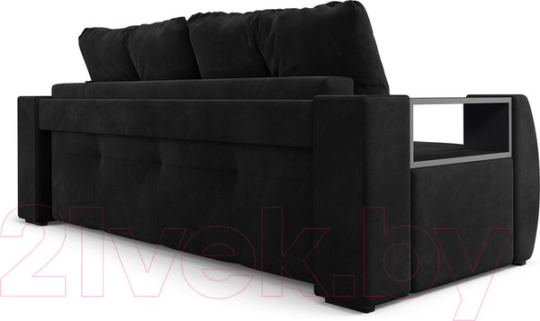 Изображение товара Диван Mebel-Ars Еврокнижка Мальтида (велюр черный НВ-178/17)