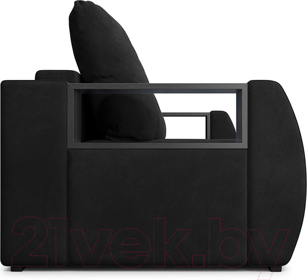 Изображение товара Диван Mebel-Ars Еврокнижка Мальтида (велюр черный НВ-178/17)