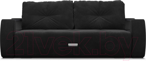 Изображение товара Диван Mebel-Ars Еврокнижка Мальтида (велюр черный НВ-178/17)