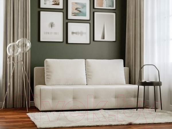 Изображение товара Диван Mebel-Ars Еврокнижка Марсель №1 (бархат бежевый/Star Velvet 6 Light Beige)