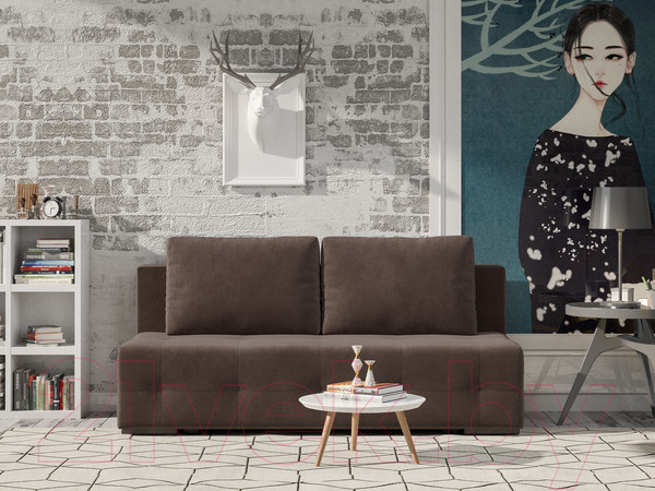 Изображение товара Диван Mebel-Ars Еврокнижка Марсель №1 (велюр молочный шоколад НВ-178/13)